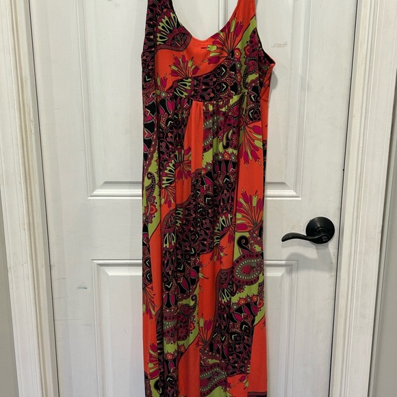 Emma & Michele Multicolor Floral Stretch Maxi Dress Size L Women's Sleeveless - Picture 4 of 7